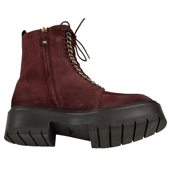 Sam Edelman Lovrin Platform Combat Boots Spiced Pecan Suede Womens 9.5M Zip New - Picture 8 of 12